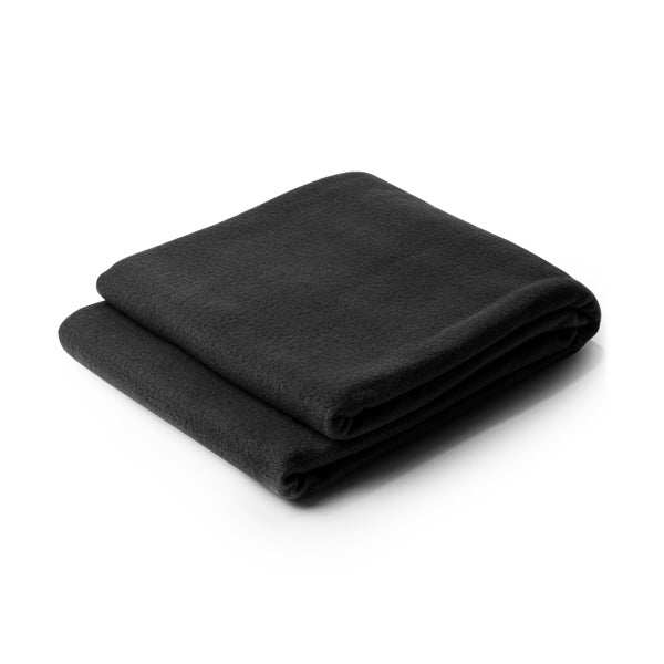 Stamina Brandon recycled polyester (RPET) blanket in black, ready for logo printing