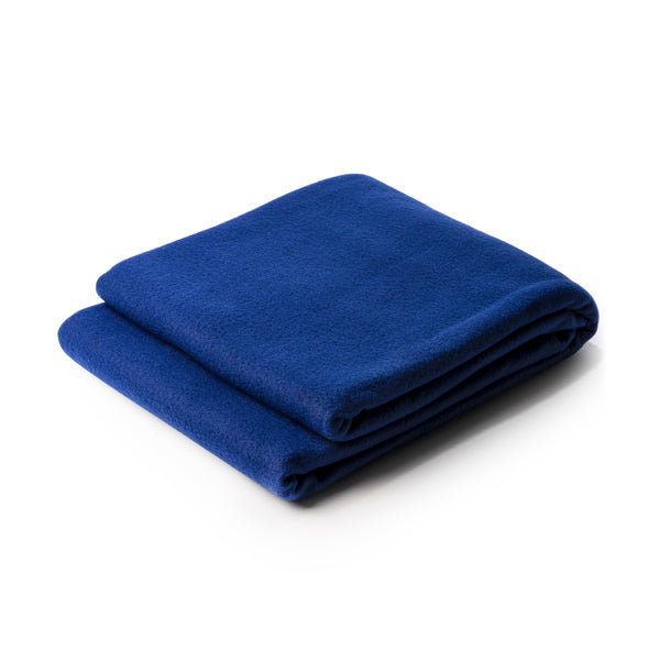 Stamina Brandon recycled polyester (RPET) blanket in royal blue, ready for logo printing