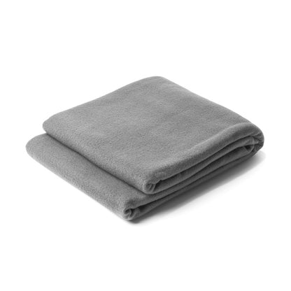 Stamina Brandon recycled polyester (RPET) blanket in heather grey, ready for logo printing