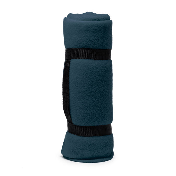 Stamina Daneris polyester blanket in navy blue, ready for logo printing