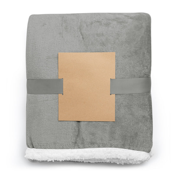 Stamina Glory sherpa-style blanket in grey, ready for logo printing