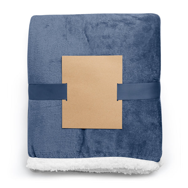 Stamina Glory sherpa-style blanket in navy blue, ready for logo printing