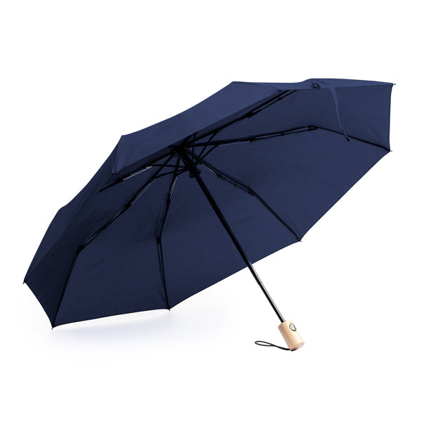 Stamina Nauro polyester and wood umbrella, ready for logo printing