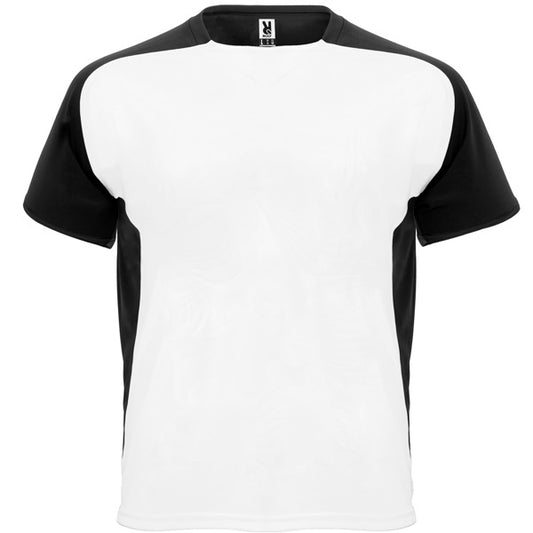 Roly Bugatti men's T-shirt in white/black, ready for logo printing or embroidery