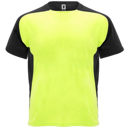 Roly Bugatti men's T-shirt in fluor yellow/black, ready for logo printing or embroidery