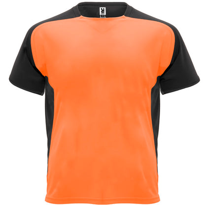 Roly Bugatti men's T-shirt in fluor orange/black, ready for logo printing or embroidery