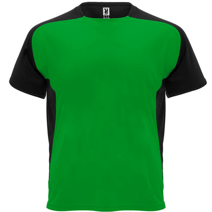 Roly Bugatti men's T-shirt in fern green/black, ready for logo printing or embroidery