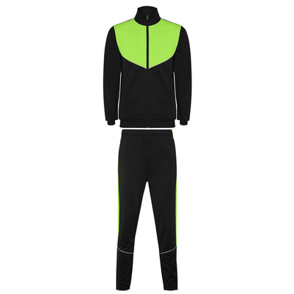 Roly Evans men's tracksuit in black/lime, ready for logo printing or embroidery