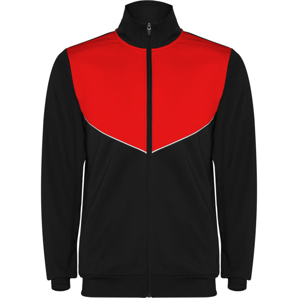 Roly Evans men's tracksuit in black/red, ready for logo printing or embroidery