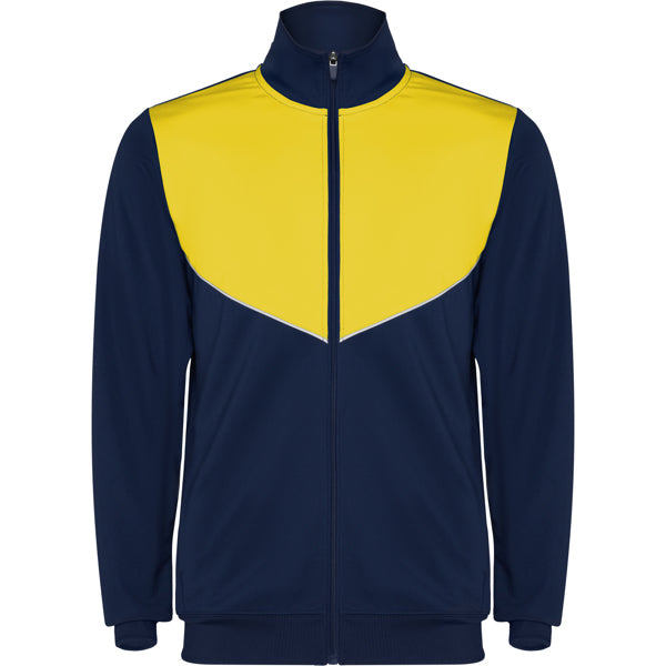 Roly Evans men's tracksuit in navy blue/yellow, ready for logo printing or embroidery