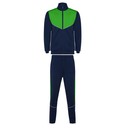 Roly Evans men's tracksuit in navy blue/fern green, ready for logo printing or embroidery
