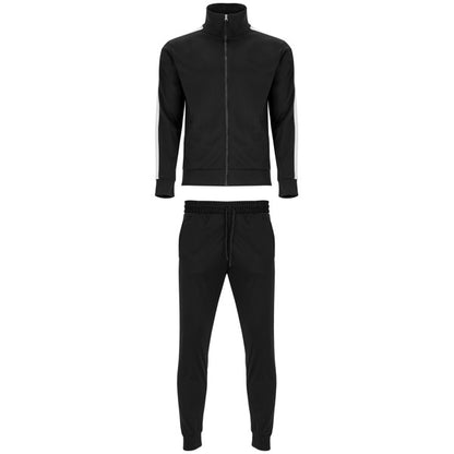 Roly Creta men's tracksuit in black, ready for logo printing or embroidery