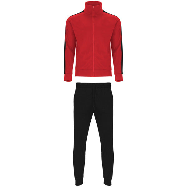 Roly Creta men's tracksuit in red/black, ready for logo printing or embroidery