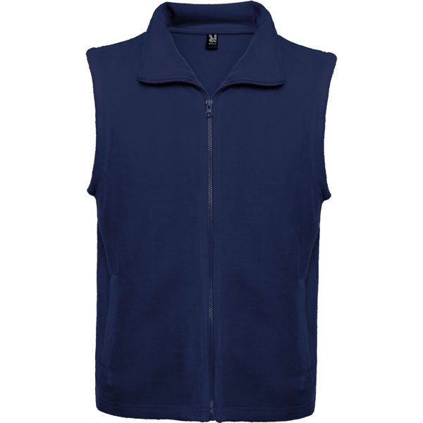 Roly New Bellagio unisex fleece gilet in navy blue, ready for logo printing or embroidery