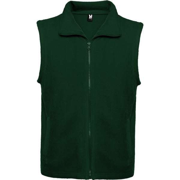 Roly New Bellagio unisex fleece gilet in bottle green, ready for logo printing or embroidery