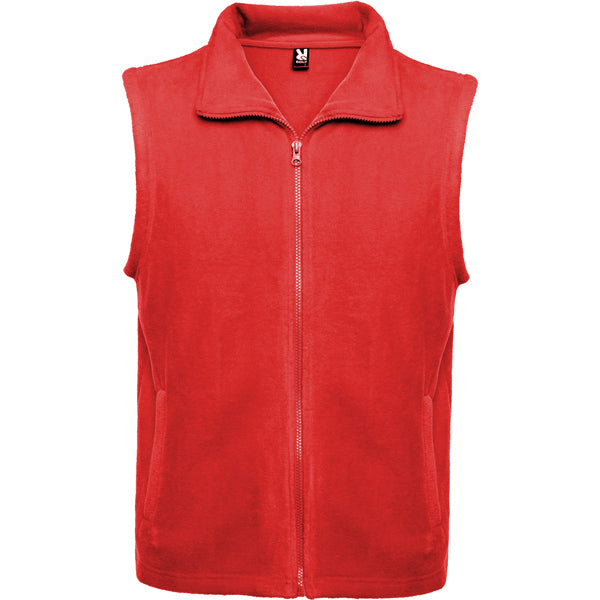 Roly New Bellagio unisex fleece gilet in red, ready for logo printing or embroidery