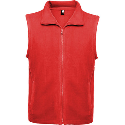 Roly New Bellagio unisex fleece gilet in red, ready for logo printing or embroidery