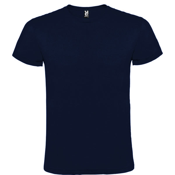 Roly Atomic 150 men's T-shirt in navy blue, ready for logo printing or embroidery