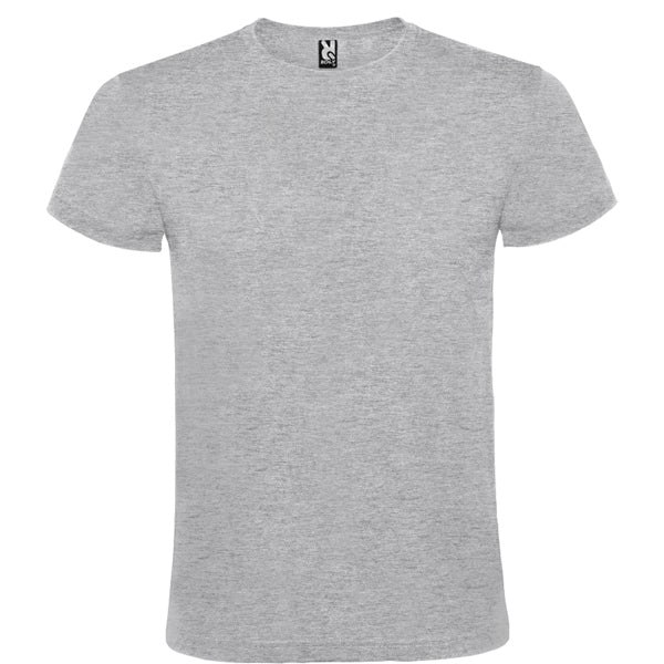Roly Atomic 150 men's T-shirt in heather grey, ready for logo printing or embroidery