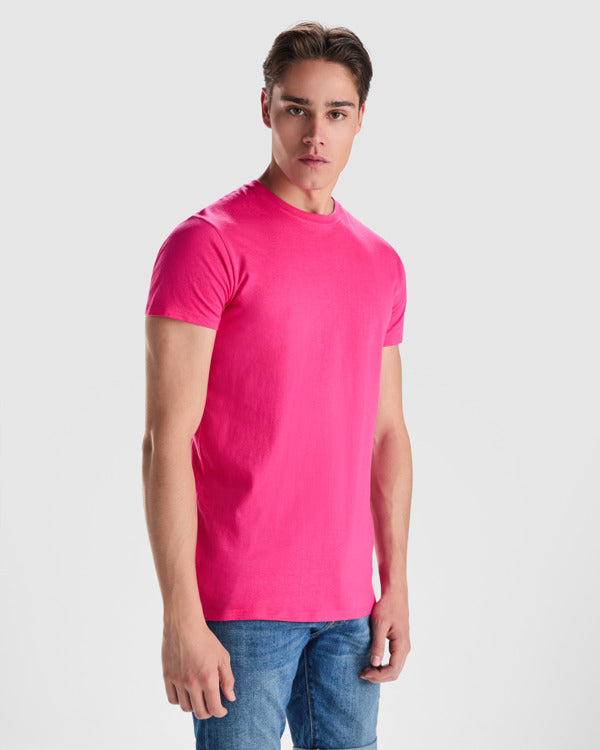 Roly Atomic 150 men's T-shirt in white, alternative view, ready for logo printing or embroidery