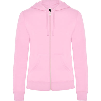 Roly Veleta women's hoodie in light pink, ready for logo printing or embroidery