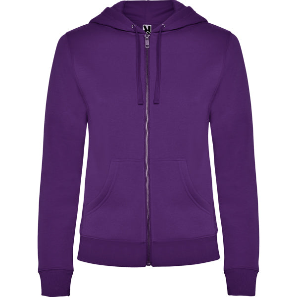 Roly Veleta women's hoodie in purple, ready for logo printing or embroidery