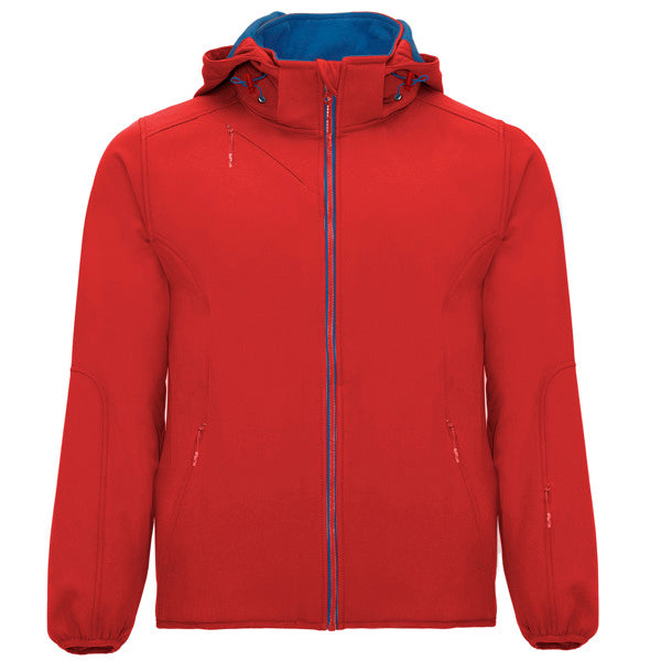 Roly Siberia men's softshell jacket in red/royal blue, ready for logo printing or embroidery