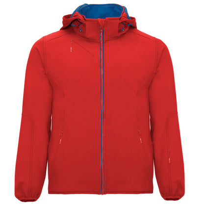 Roly Siberia men's softshell jacket in red/royal blue, ready for logo printing or embroidery