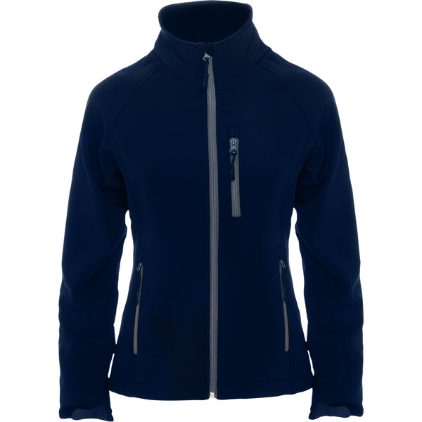 Roly Antartida Woman women's softshell jacket in navy blue, ready for logo printing or embroidery