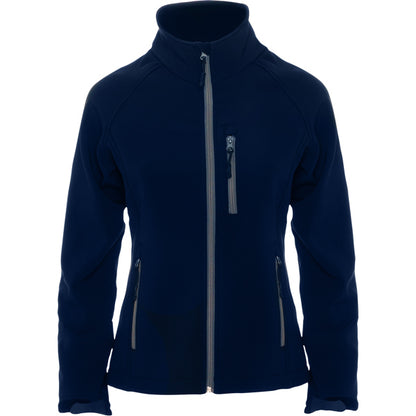 Roly Antartida Woman women's softshell jacket in navy blue, ready for logo printing or embroidery