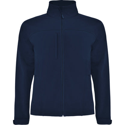 Roly Rudolph men's softshell jacket in navy blue, ready for logo printing or embroidery