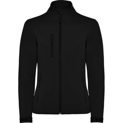 Roly Nebraska Woman women's softshell jacket in black, ready for logo printing or embroidery