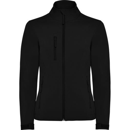 Roly Nebraska Woman women's softshell jacket in black, ready for logo printing or embroidery