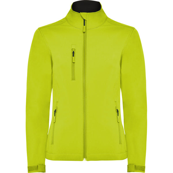 Roly Nebraska Woman women's softshell jacket in punch lime, ready for logo printing or embroidery
