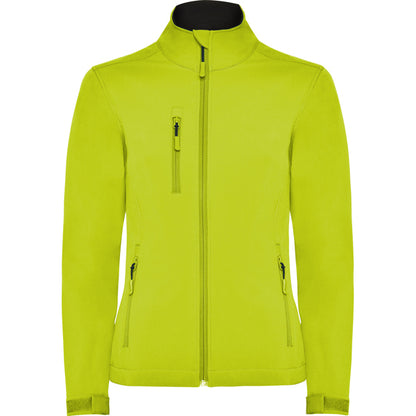 Roly Nebraska Woman women's softshell jacket in punch lime, ready for logo printing or embroidery