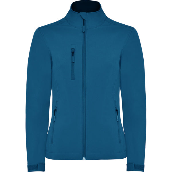 Roly Nebraska Woman women's softshell jacket in moonlight blue, ready for logo printing or embroidery