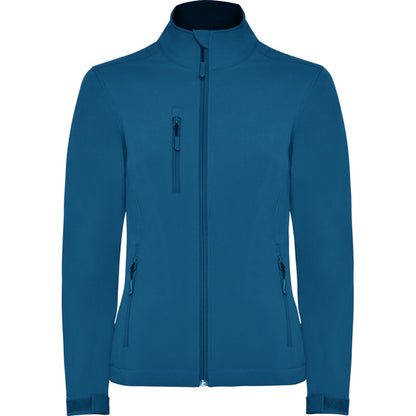 Roly Nebraska Woman women's softshell jacket in moonlight blue, ready for logo printing or embroidery