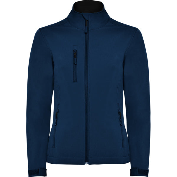 Roly Nebraska Woman women's softshell jacket in navy blue, ready for logo printing or embroidery