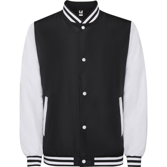 Roly California unisex jacket in black/white, ready for logo printing or embroidery