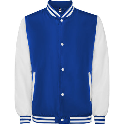 Roly California unisex jacket in royal blue/white, ready for logo printing or embroidery