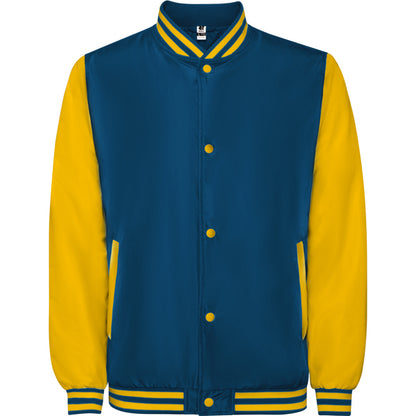 Roly California unisex jacket in cobalt blue/golden yellow, ready for logo printing or embroidery
