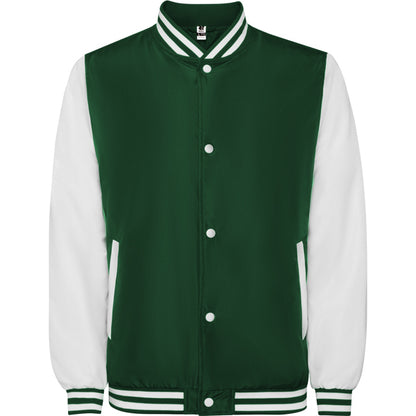 Roly California unisex jacket in bottle green/white, ready for logo printing or embroidery