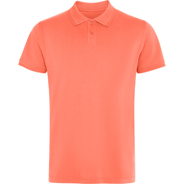 Roly Wos unisex polo shirt in coral, ready for logo printing or embroidery