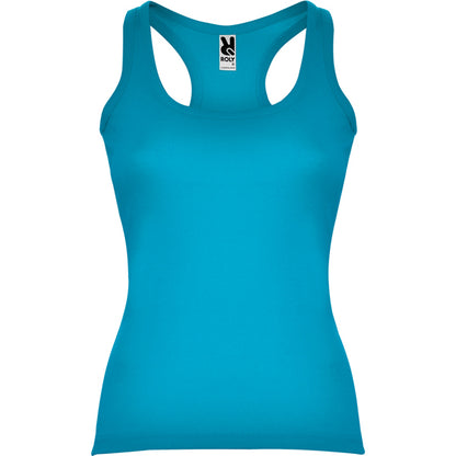Roly Carolina women's tank top in turquoise, ready for logo printing or embroidery