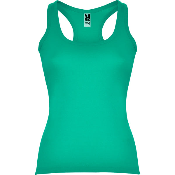 Roly Carolina women's tank top in jade, ready for logo printing or embroidery
