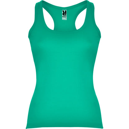 Roly Carolina women's tank top in jade, ready for logo printing or embroidery