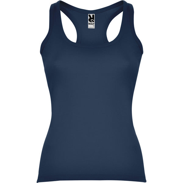 Roly Carolina women's tank top in navy blue, ready for logo printing or embroidery