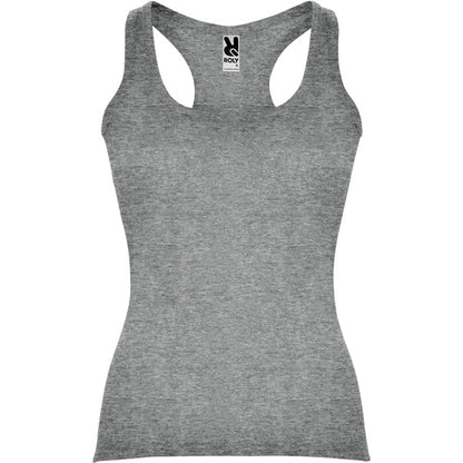 Roly Carolina women's tank top in heather grey, ready for logo printing or embroidery
