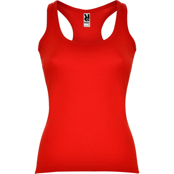 Roly Carolina women's tank top in red, ready for logo printing or embroidery