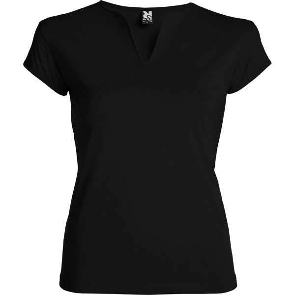 Roly Belice women's T-shirt in black, ready for logo printing or embroidery
